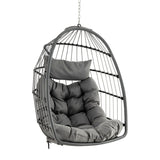 NNECW Hanging Egg Chair with Head Pillow & Large Seat Cushion