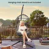 NNECW Hanging Egg Chair with Head Pillow & Large Seat Cushion
