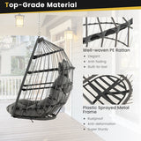 NNECW Hanging Egg Chair with Head Pillow & Large Seat Cushion