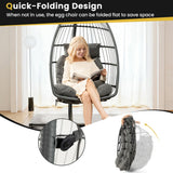 NNECW Hanging Egg Chair with Head Pillow & Large Seat Cushion