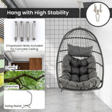 NNECW Hanging Egg Chair with Head Pillow & Large Seat Cushion