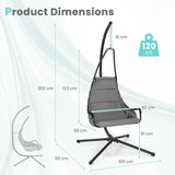 NNECW Hanging Swing Chair with Stand and Extra Large Padded Seat