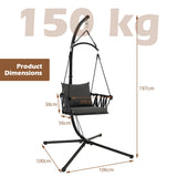 NNECW Hanging Swing Chair with Stand and Cozy Seat and Back Cushions