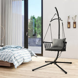 NNECW Hanging Swing Chair with Stand and Cozy Seat and Back Cushions