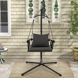 NNECW Hanging Swing Chair with Stand and Cozy Seat and Back Cushions