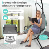 NNECW Hanging Swing Chair with Stand and Extra Large Padded Seat