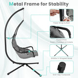 NNECW Hanging Swing Chair with Stand and Extra Large Padded Seat