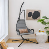 NNECW Hanging Swing Chair with Stand and Extra Large Padded Seat