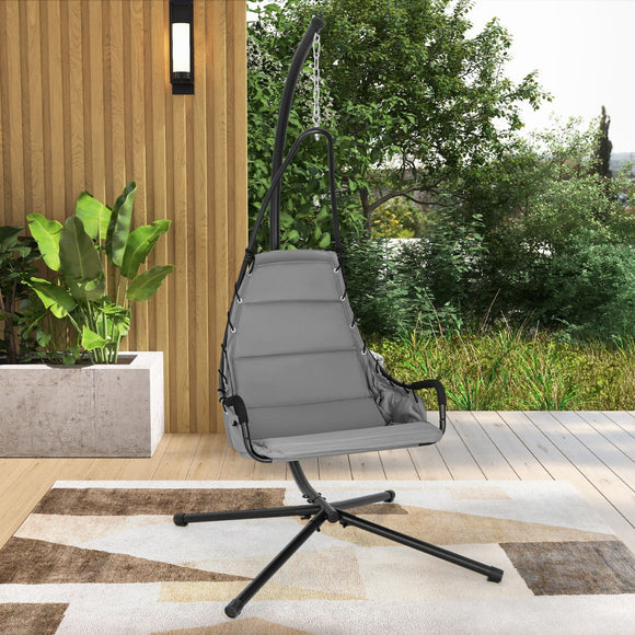 NNECW Hanging Swing Chair with Stand and Extra Large Padded Seat