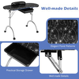 NNECW Portable Black Manicure Nail Table for Spa & Salon