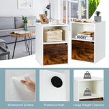 NNECW Set of 2 Bedside Table with Open Compartment for Bedroom