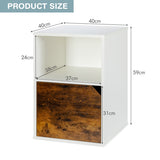 NNECW Set of 2 Bedside Table with Open Compartment for Bedroom