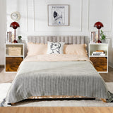 NNECW Set of 2 Bedside Table with Open Compartment for Bedroom