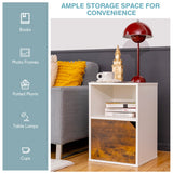 NNECW Set of 2 Bedside Table with Open Compartment for Bedroom