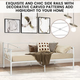 NNECW Metal Twin Size Daybed Frame with Steel Support for Bedroom