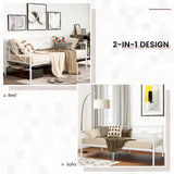 NNECW Metal Twin Size Daybed Frame with Steel Support for Bedroom