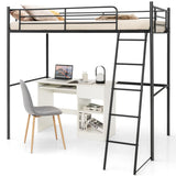 NNECW Heavy-duty Steel Bed Frame with High Guard Rails for Relaxation-Black