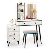 NNECW Multifunctional Vanity Table with 3-in-1 Charging Station for Bedroom-White