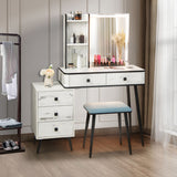 NNECW Multifunctional Vanity Table with 3-in-1 Charging Station for Bedroom-White