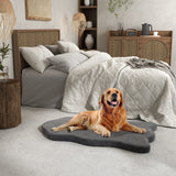 NNECW Orthopedic Dog Bed with Memory Foam Support for Pet-Grey