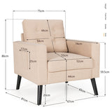 NNECW Modern Single Sofa Chair with Button Tufted Back Cushion