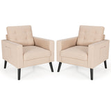 NNECW Modern Single Sofa Chair with Button Tufted Back Cushion