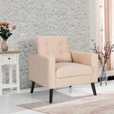NNECW Modern Single Sofa Chair with Button Tufted Back Cushion