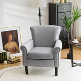 NNECW Modern Fabric Upholstery Accent Chair with Adjustable Foot Pads for Office, Study, Living Room- Light Grey