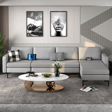 NNECW Sectional Sofa Couch with Reversible Ottoman for Living Room