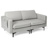 NNECW 2-Seat Sofa Upholstered Fabric Modern Loveseat Couch with Remote Control Home