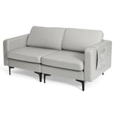 NNECW 2-Seat Sofa Upholstered Fabric Modern Loveseat Couch with Remote Control Home