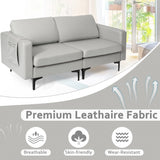 NNECW 2-Seat Sofa Upholstered Fabric Modern Loveseat Couch with Remote Control Home