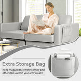 NNECW 2-Seat Sofa Upholstered Fabric Modern Loveseat Couch with Remote Control Home