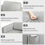 NNECW Upholstered Single Sofa Chair with Magazine Caddy Holder for Living Room