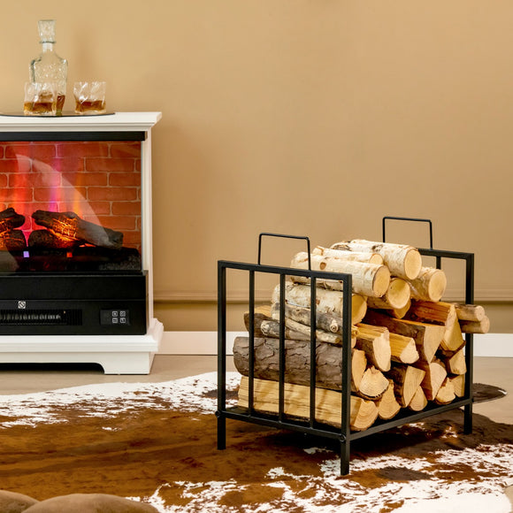 NNECW Firewood Log Rack with Convenient Handle for Fireplace, Stove, Fire Pit