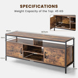NNECW Home TV Cabinet with Storage Side Cabinets & Adjustable Shelf