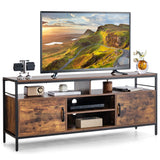 NNECW Home TV Cabinet with Storage Side Cabinets & Adjustable Shelf
