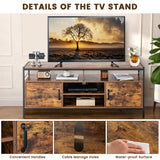 NNECW Home TV Cabinet with Storage Side Cabinets & Adjustable Shelf