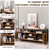 NNECW Home TV Cabinet with Storage Side Cabinets & Adjustable Shelf
