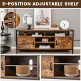 NNECW Home TV Cabinet with Storage Side Cabinets & Adjustable Shelf