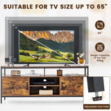 NNECW Home TV Cabinet with Storage Side Cabinets & Adjustable Shelf