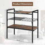 NNECW 3-Tier Industrial Entryway Table with Removable Panel & Mesh Shelf
