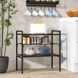 NNECW 3-Tier Industrial Entryway Table with Removable Panel & Mesh Shelf