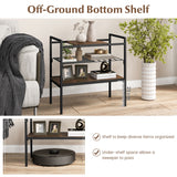 NNECW 3-Tier Industrial Entryway Table with Removable Panel & Mesh Shelf