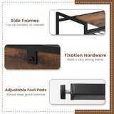 NNECW 3-Tier Industrial Entryway Table with Removable Panel & Mesh Shelf