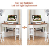 NNECW Corner Computer Desk with Drawer &amp;amp; Shelves for Office Natural