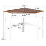 NNECW Corner Computer Desk with Drawer &amp;amp; Shelves for Office Natural