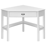 NNECW Corner Computer Desk with Drawer &amp;amp; Shelves for Office-White