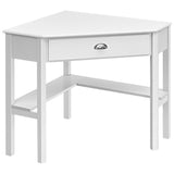 NNECW Corner Computer Desk with Drawer &amp;amp; Shelves for Office-White