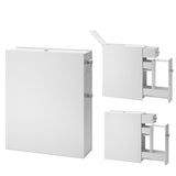 NNECW Freestanding  Slim Bathroom Storage Cabinet with Slide-out Drawers for Small/ Narrow Bathroom-White
